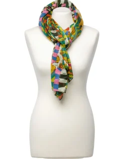 Foulard vert imprimé