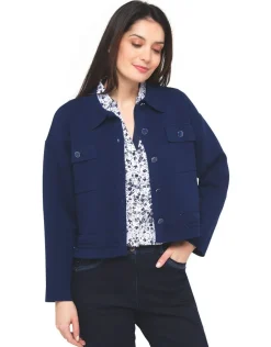 Gilet col chemisier bleu