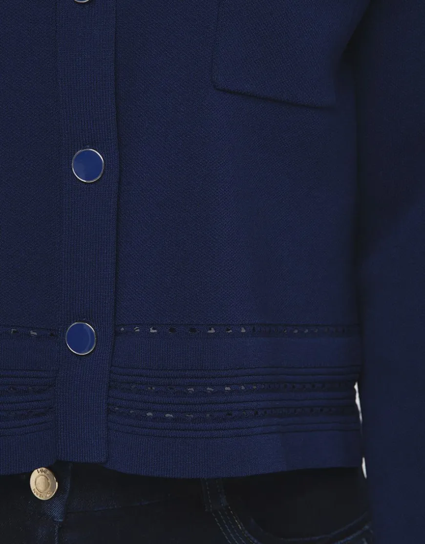 Gilet col chemisier bleu