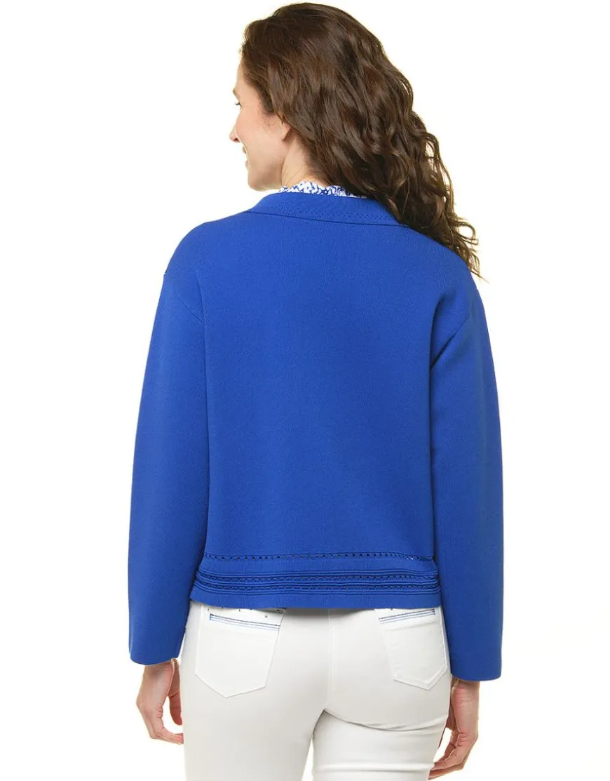 Gilet col chemisier bleu