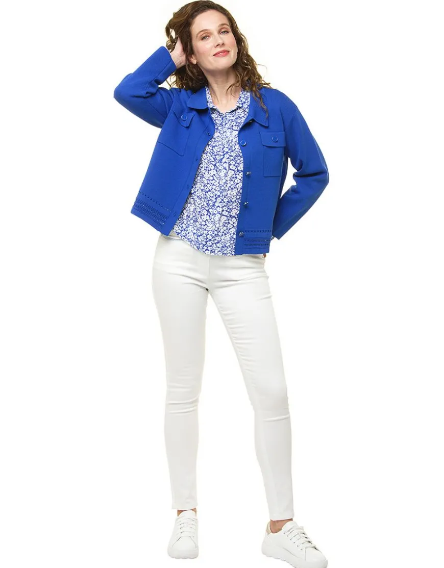Gilet col chemisier bleu