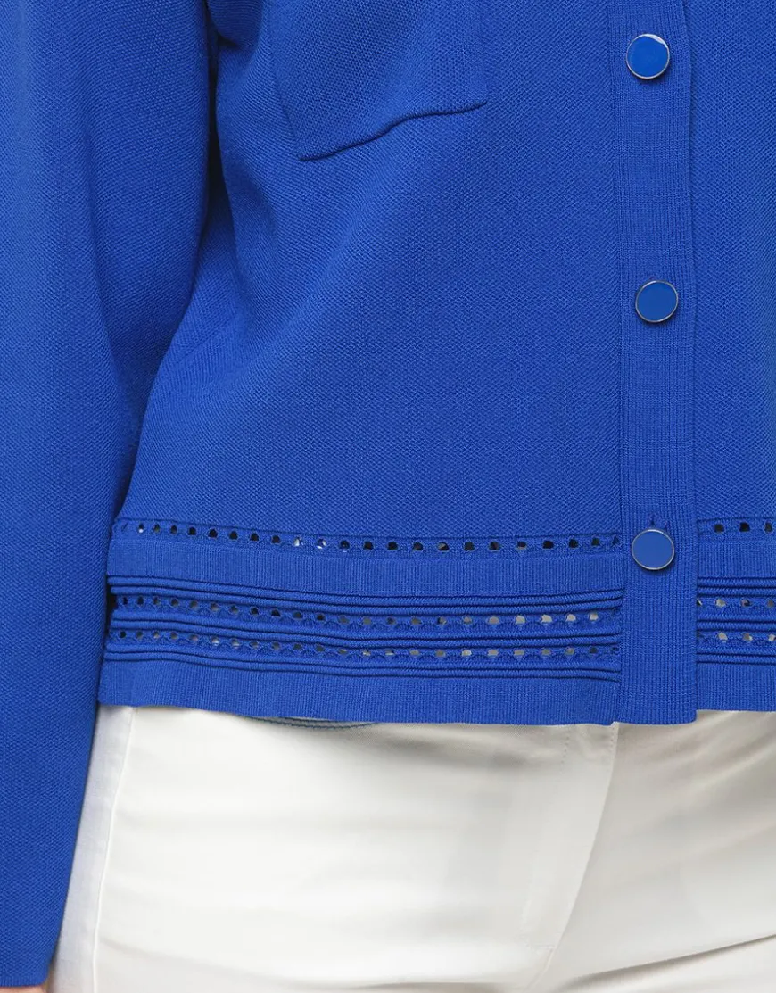 Gilet col chemisier bleu