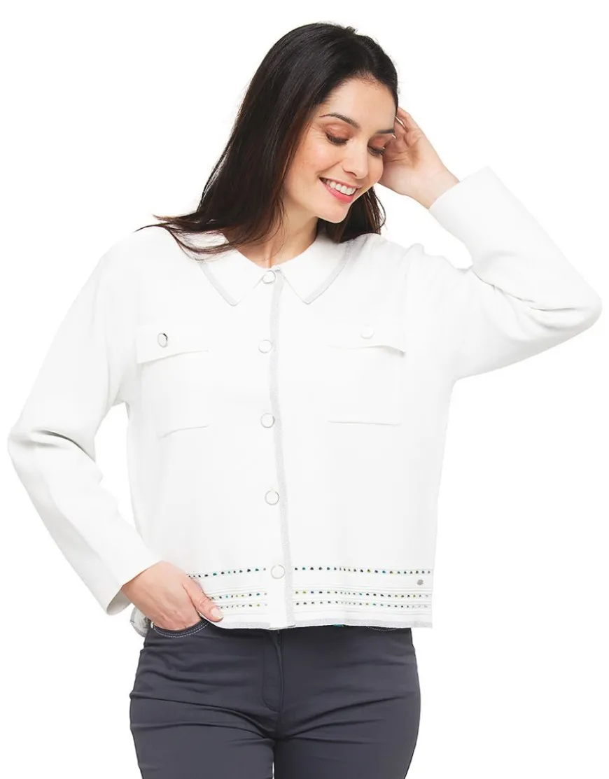 Gilet col chemisier écru