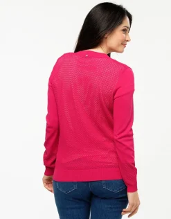 Gilet filet fuchsia