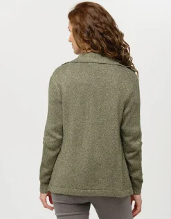 Gilet maille kaki irisé