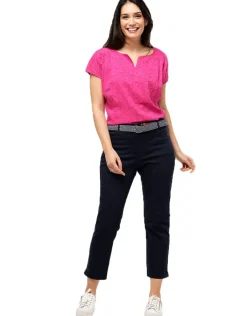 Jean 7/8 bleu foncé coton