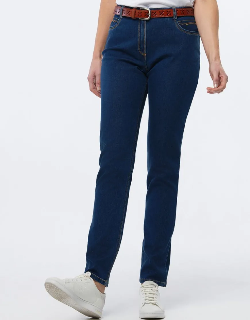Jean ajusté bleu foncé