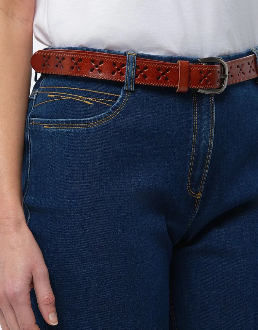Jean ajusté bleu foncé