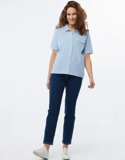 Jean droit bleu foncé