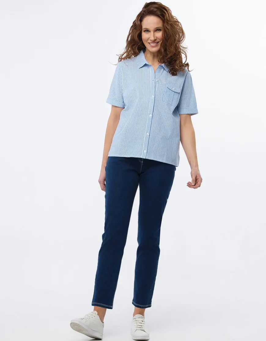Jean droit bleu foncé