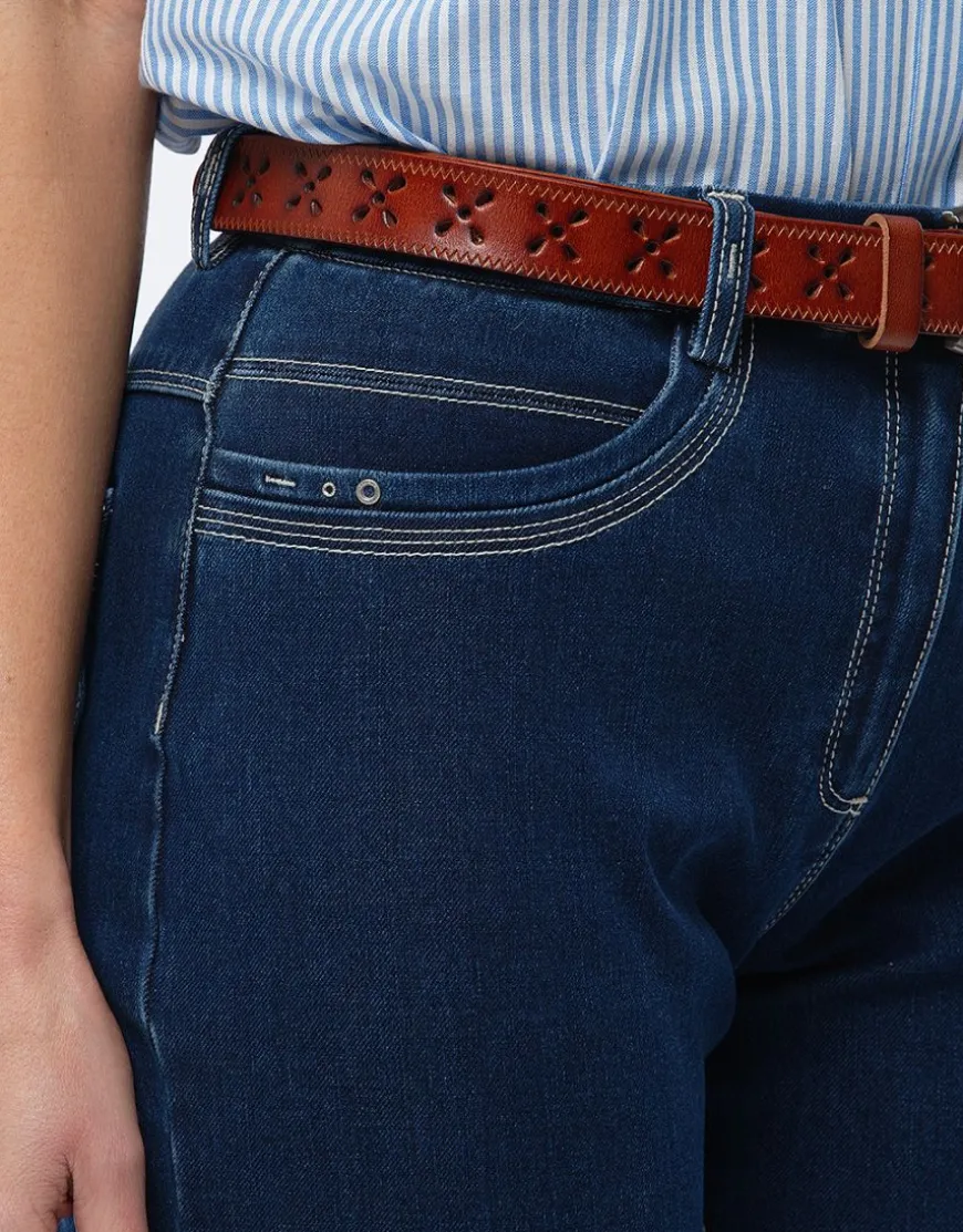 Jean droit bleu foncé