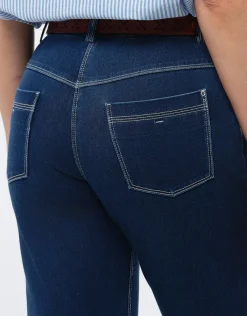 Jean droit bleu foncé