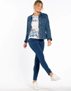 Jean 7/8e bleu brut