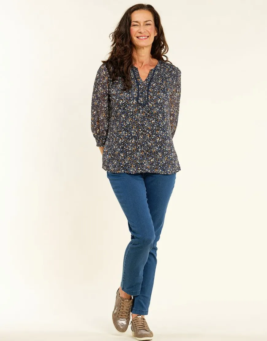 Jean 7/8e bleu moyen
