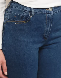 Jean 7/8ème bleu coton