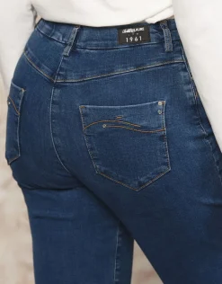 Jean 7/8ème bleu coton