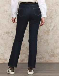 Jegging flare coton bleu
