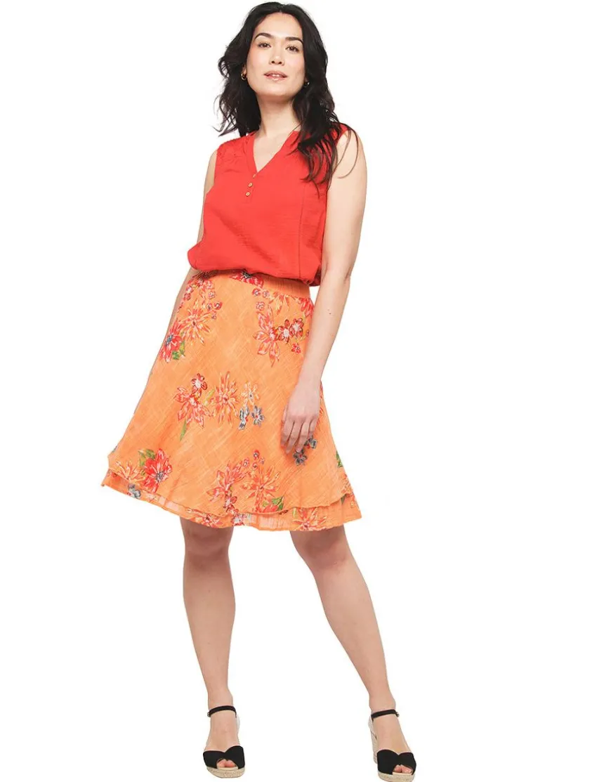 Jupe 100% coton orange