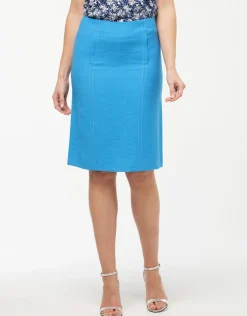Jupe bleu droite chic