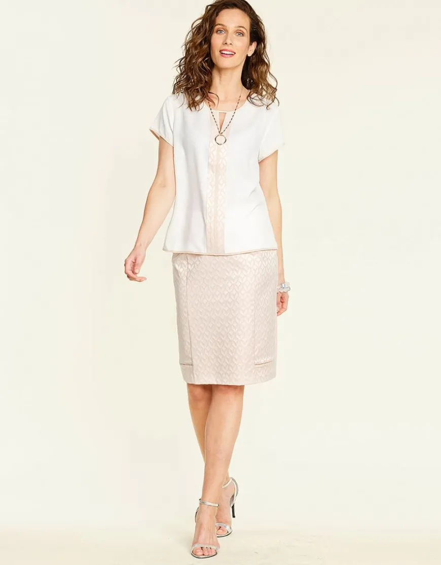 Jupe chic tailleur rose