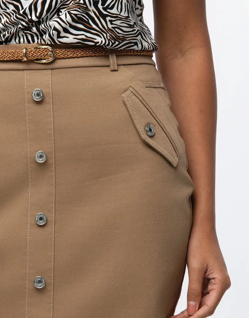 Jupe coton beige