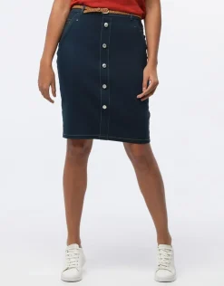 Jupe coton bleu marine