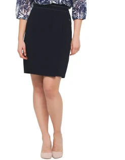 Jupe droite bleu marine