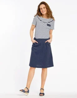 Jupe légère bleue marine