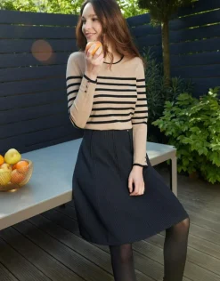 Jupe noire évasée gaufrée