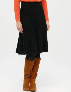 Jupe plissée maille noire