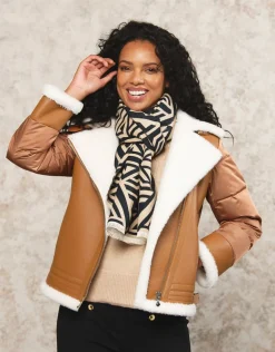 Manteau camel effet peau