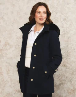 Manteau laine marine