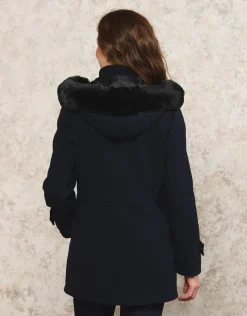 Manteau laine marine