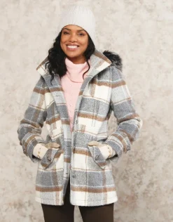 Manteau long à carreaux