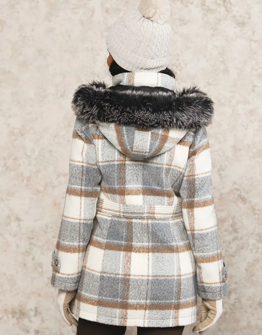 Manteau long à carreaux