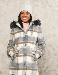 Manteau long à carreaux
