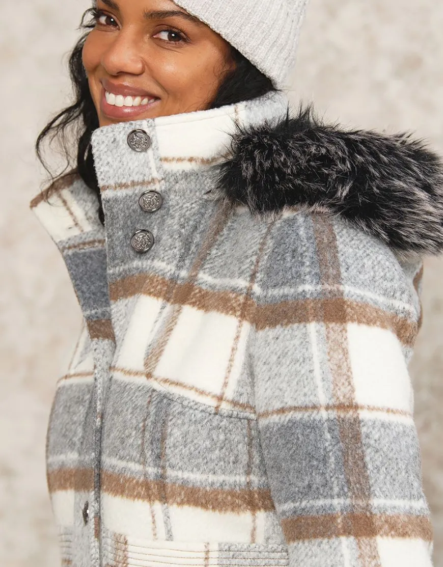Manteau long à carreaux