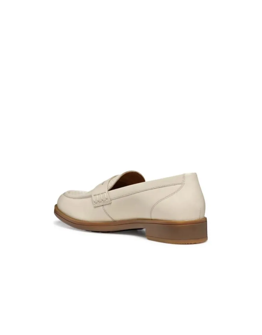 Mocassin cuir lisse beige GEOX