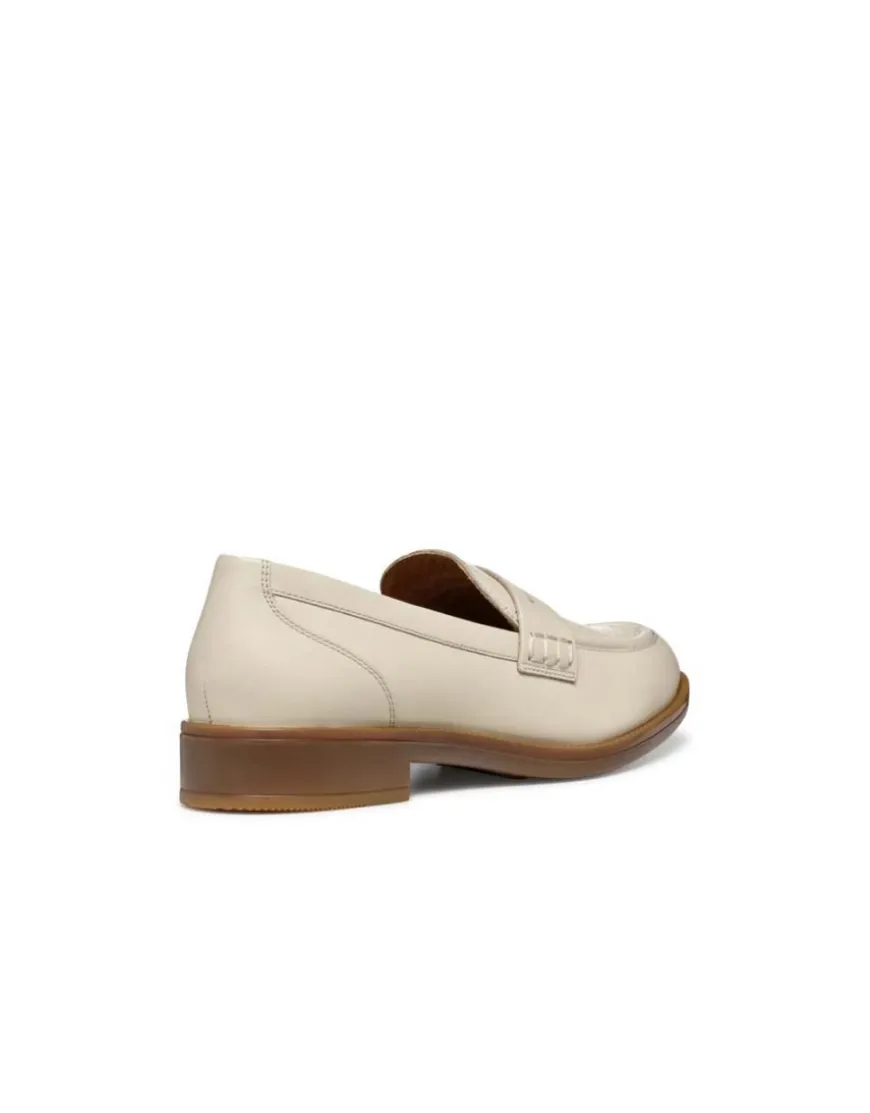 Mocassin cuir lisse beige GEOX