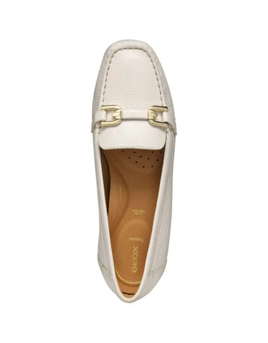 Mocassin léger cuir blanc GEOX