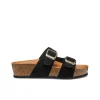 Mule compensée cuir noir GEOX