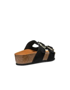 Mule compensée cuir noir GEOX