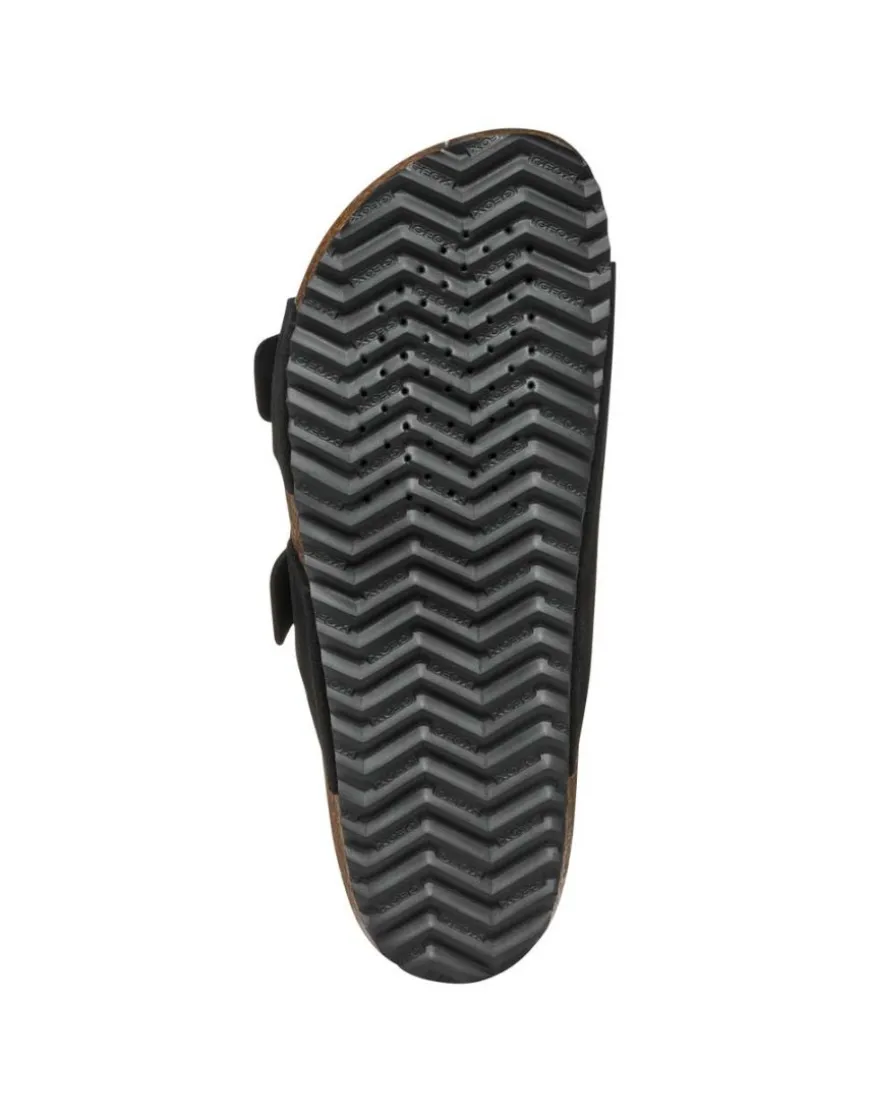 Mule compensée cuir noir GEOX