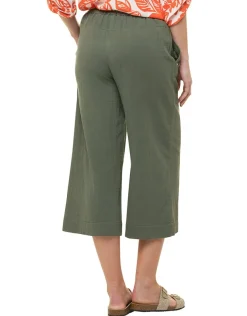 Pantacourt coton kaki