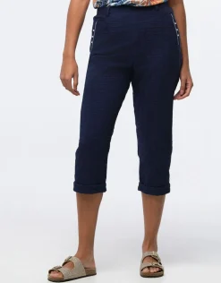 Pantacourt coton marine