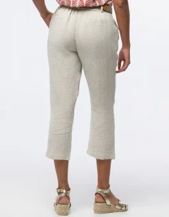 Pantacourt lin beige