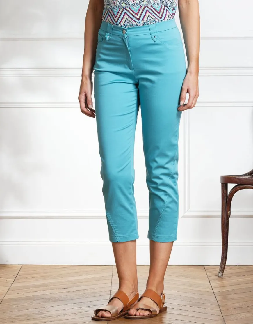 Pantacourt stretch bleu