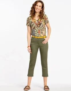 Pantacourt stretch kaki