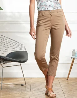 Pantacourt stretch marron