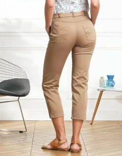 Pantacourt stretch marron